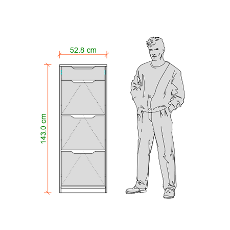 جاکفشی داشبوردی کشودار سه درب پایه سنگی Najaret ظرفیت ۱۲ جفت کفش MDF نئوپان با گارانتی