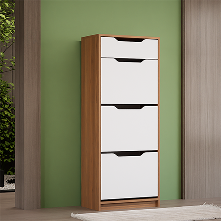 جاکفشی داشبوردی کشودار سه درب پایه سنگی Najaret ظرفیت ۱۲ جفت کفش MDF نئوپان با گارانتی